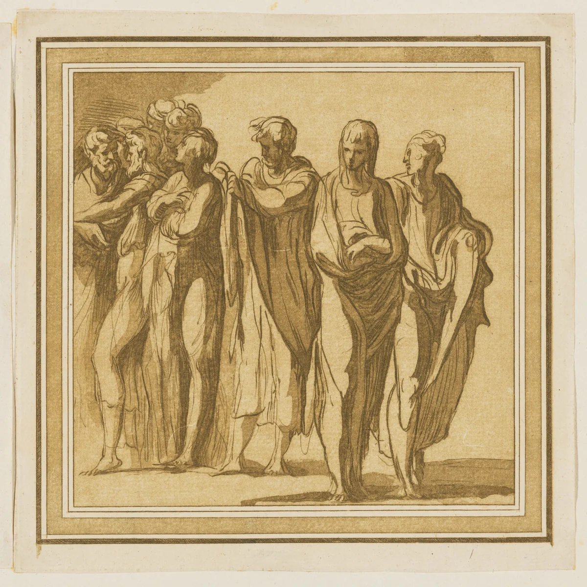 Six Apostles Looking Backwards, from Prove di Vari Rami Inediti [...] by Francesco Rosaspina, print, 1780-1841