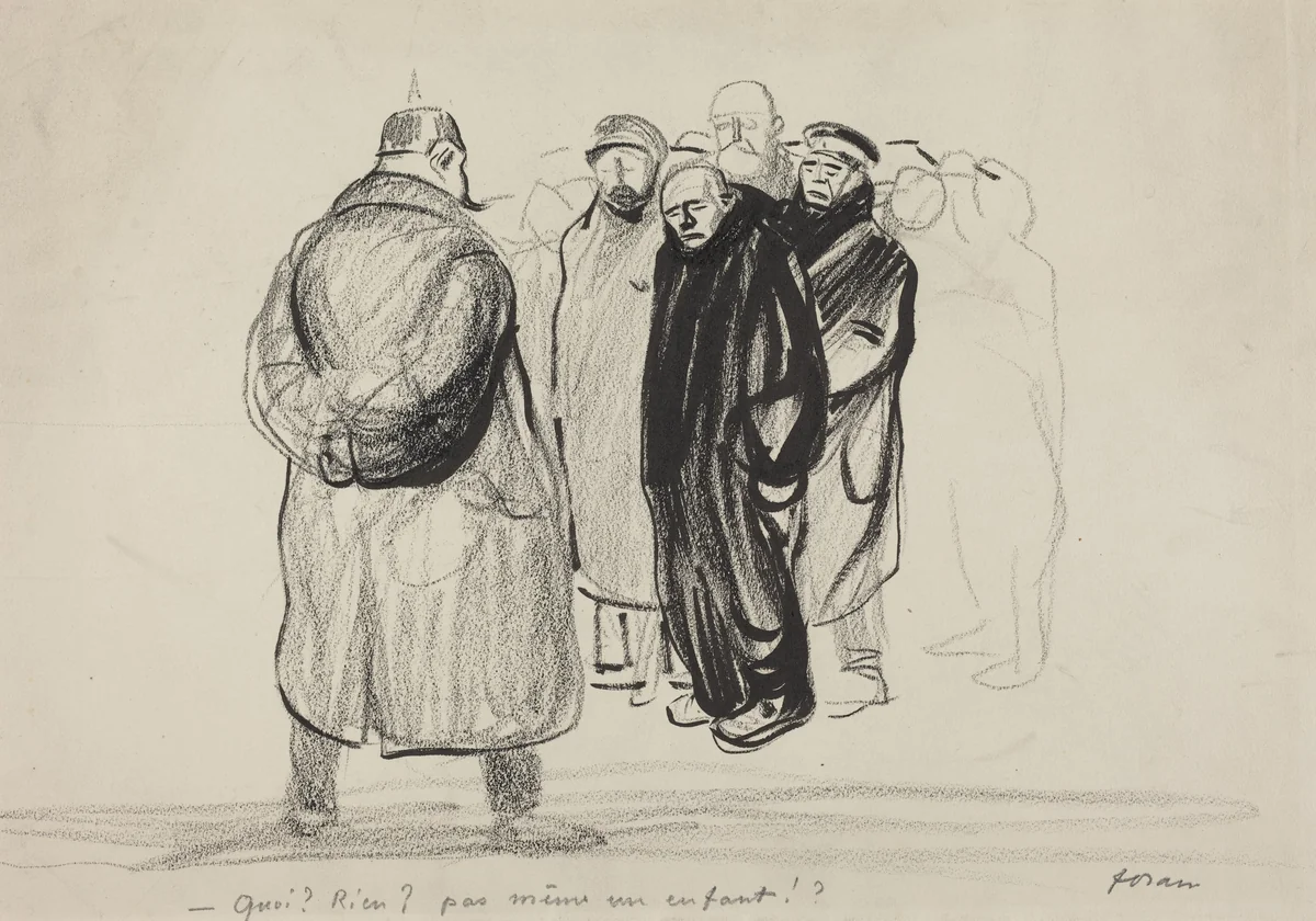 Bredouilles, l'Equipage d'un Zeppelin by Jean-Louis Forain, drawing, 1915
