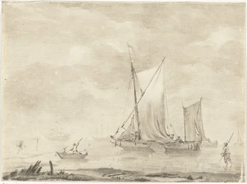 Rivierlandschap by Jurriaan Cootwijck, print, 1761-1798