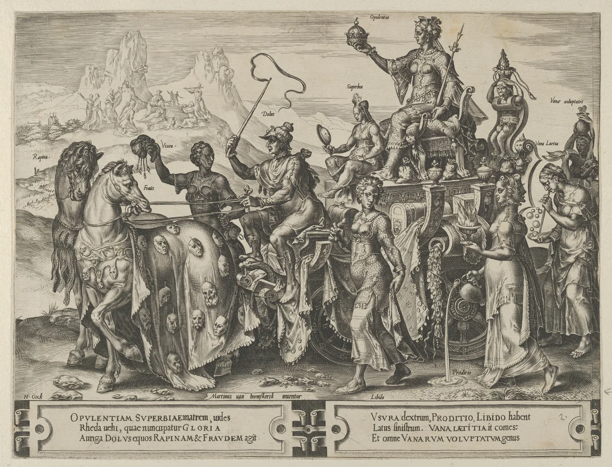 The Triumph of the Riches, from The Cycle of the Vicissitudes of Human Affairs, plate 2 by Cornelis Cort, print, 1564