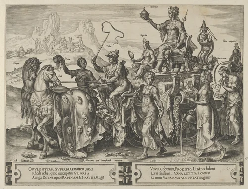 The Triumph of the Riches, from The Cycle of the Vicissitudes of Human Affairs, plate 2 by Cornelis Cort, print, 1564
