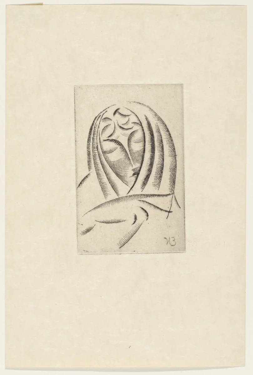 Female Head, Draped from The Drypoints of Elie Nadelman by Elie Nadelman, print, 1951