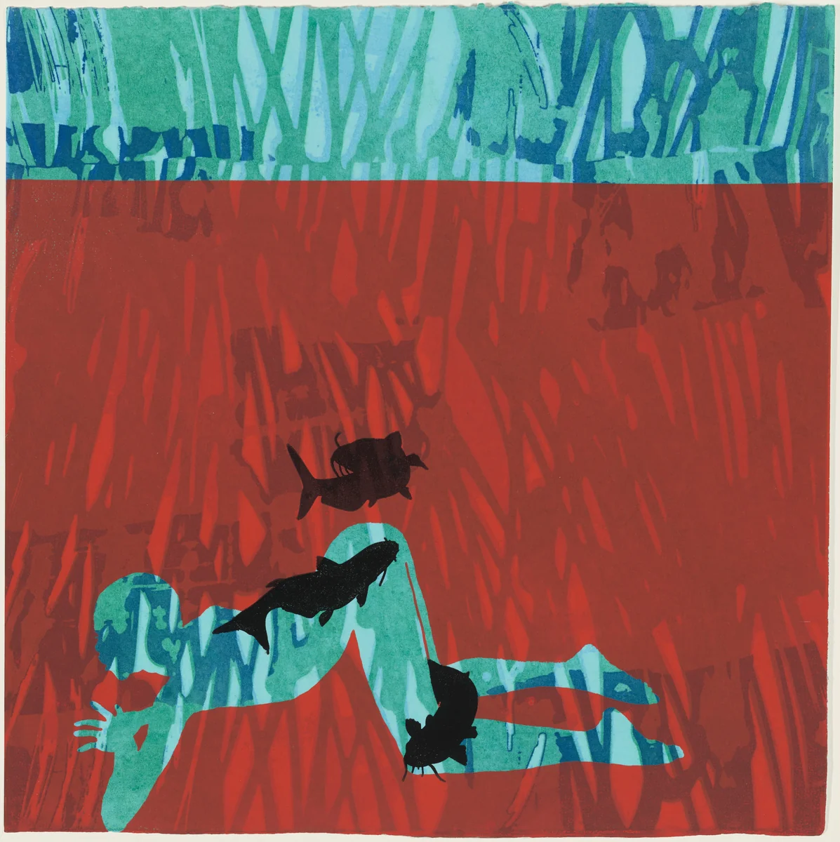 Liquid Bottoms, Bright Shallows C by Diedrick Brackens, print, 2021