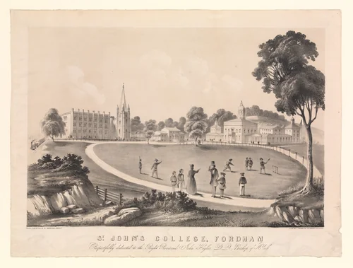 St. John's College Fordham, New York by William Rodrigue, print, 1846-1851