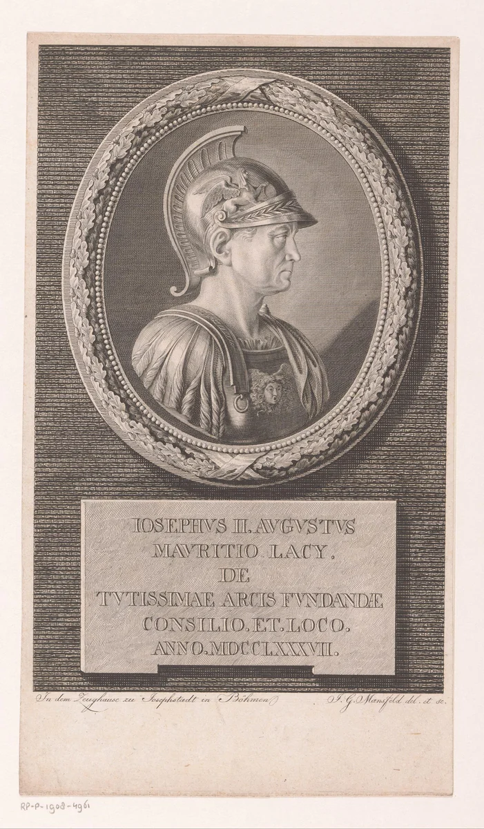 Portret van Joseph Franz Moritz von Lacy by Johann Georg Mannsfeld, print, 1774-1817