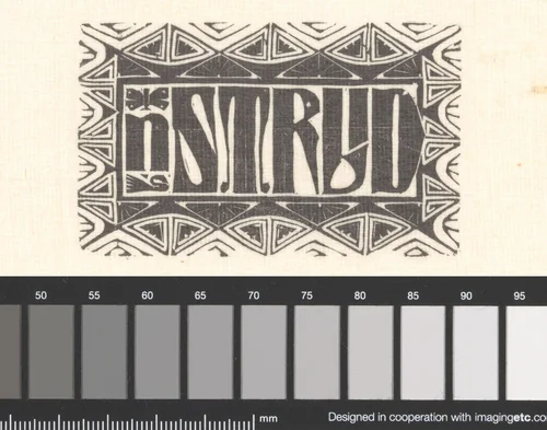 Kopstuk met de letters 'n strijd by Mathieu Lauweriks, print, 1895