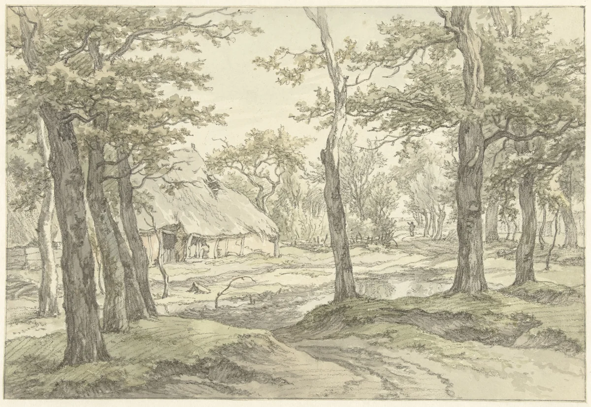 Landschap in Eext (Drenthe) by Egbert van Drielst, drawing, 1755-1818