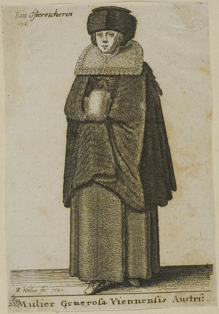 Woman from Vienna by Wenceslaus Hollar, print, 1642