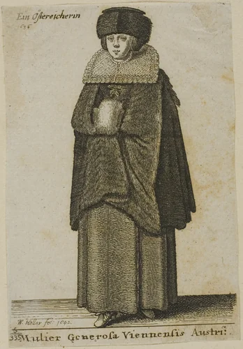 Woman from Vienna by Wenceslaus Hollar, print, 1642