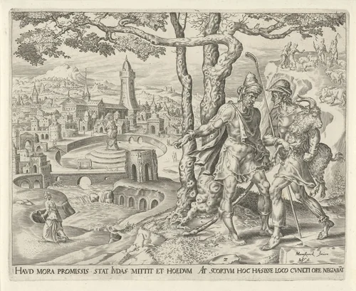 Juda geeft Chira de opdracht om de prostituee te zoeken by Unknown, print, 1564-1568