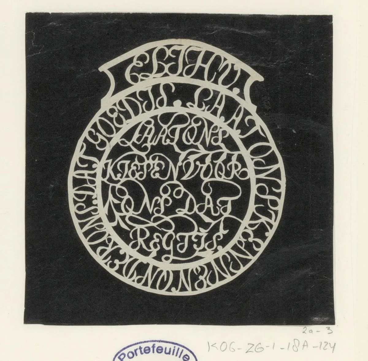 Spreuk: Laat ons kiesen voor ons dat regt is, Laat ons kennen onder ons dat goed is by anonymous, other, 1750-1849