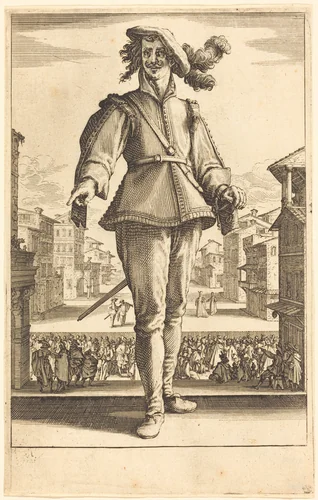 Il Capitano, or L'Innamorato by Jacques Callot, print, 1618-1620
