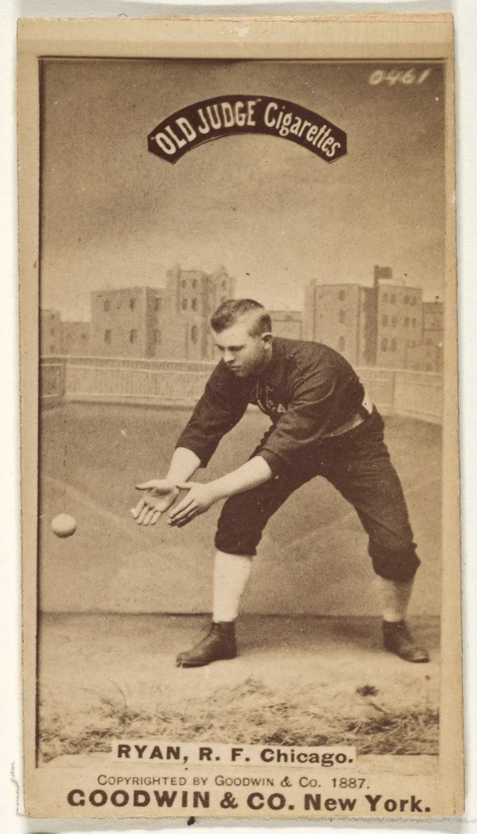 Ryan, Right Field, Chicago, from the Old Judge series (N172) for Old Judge Cigarettes by Goodwin & Company, photograph, 1887