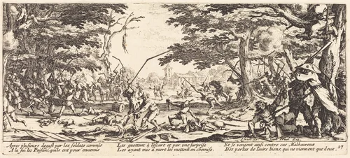 The Peasants Avenge Themselves by Jacques Callot, print, 1633