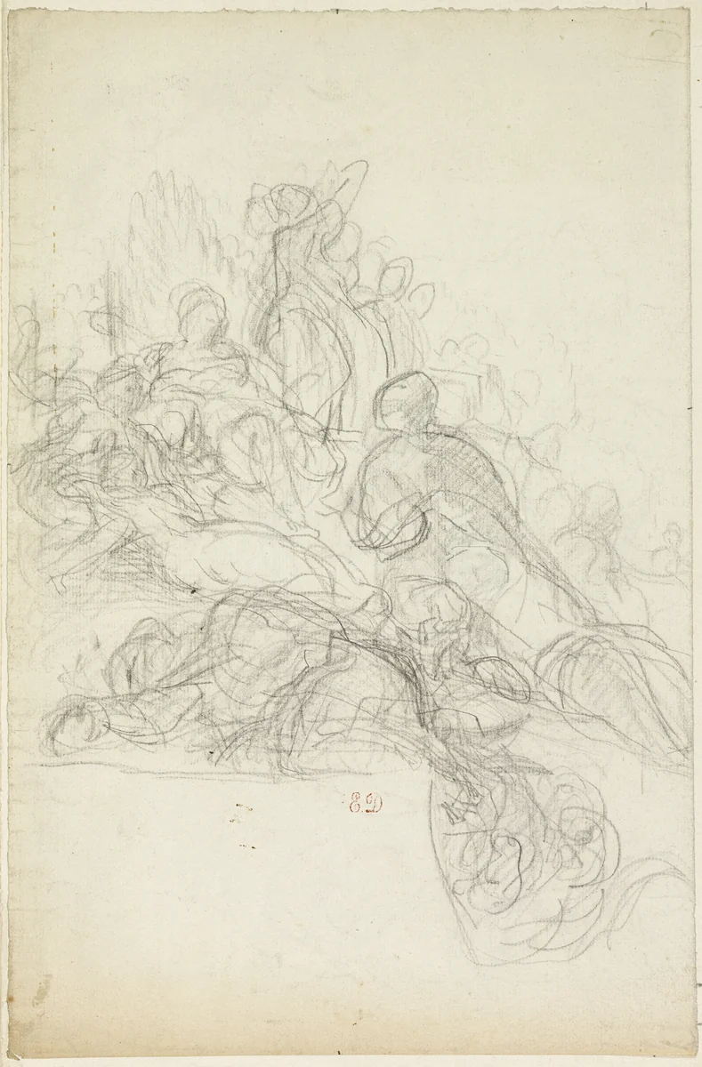 Allegorical or Mythological Scene by Eugène Delacroix, drawing, 1818-1892