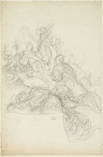 Allegorical or Mythological Scene by Eugène Delacroix, drawing, 1818-1892