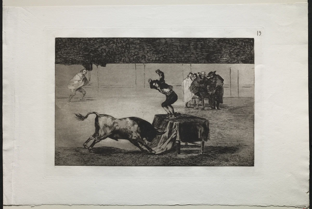 Bullfights: Another Madness of his in the Same Ring by Francisco de Goya, print, 1816-1876