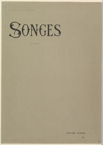 Cover of Songes Album by Odilon Redon, print, 1865-1916