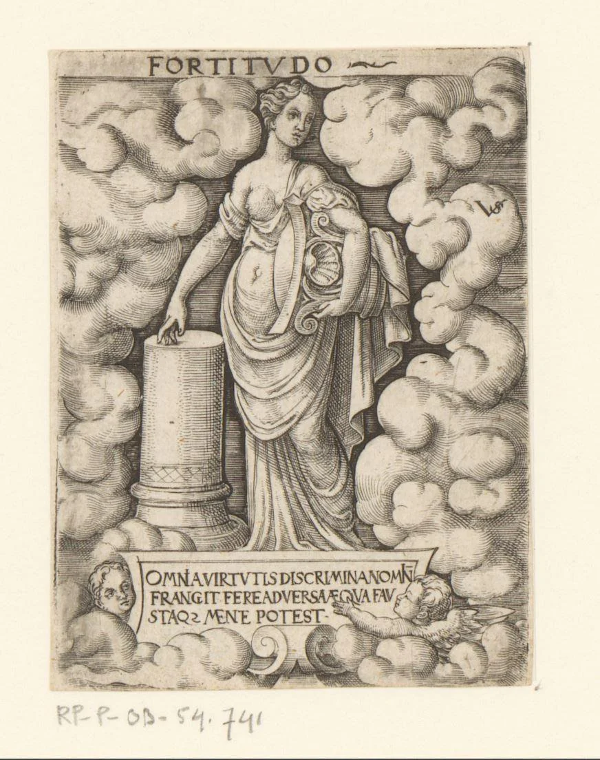 Kracht (Fortitudo) by Unknown, print, 1524-1562