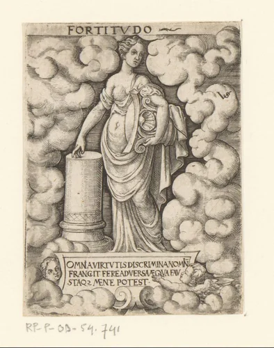 Kracht (Fortitudo) by Unknown, print, 1524-1562