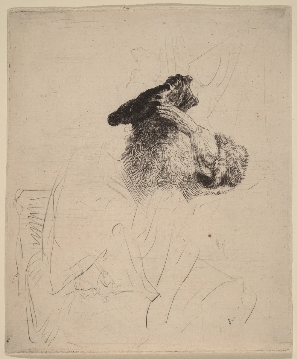 Old Man Shading His Eyes with His Hand by Rembrandt van Rijn, print, 1639