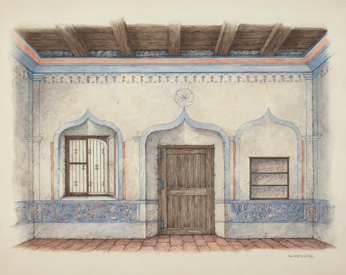 Wall Painting (Door) by William Kieckhofel, index of american design, 1939