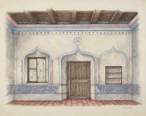 Wall Painting (Door) by William Kieckhofel, index of american design, 1939