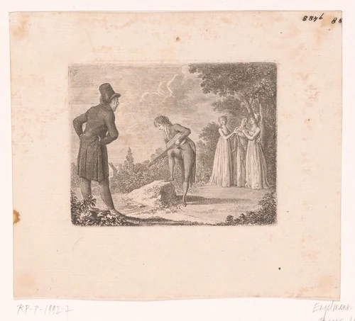 Mr. de Vollange speelt op zijn gitaar, terwijl drie dames en een heer luisteren by Daniel Nikolaus Chodowiecki, print, 1798