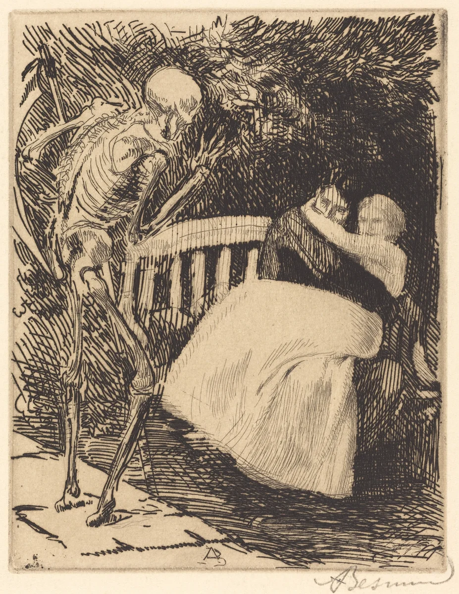 The Warning (L'avertissement) by Albert Besnard, print, 1900