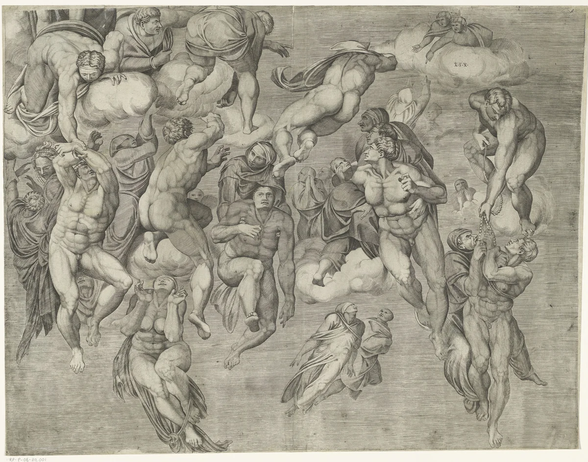 Het laatste oordeel by Nicolò della Casa, print, 1548