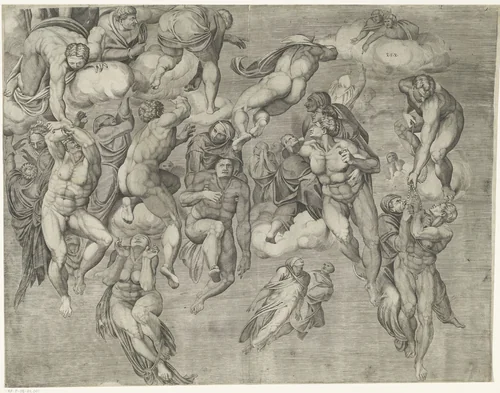 Het laatste oordeel by Nicolò della Casa, print, 1548
