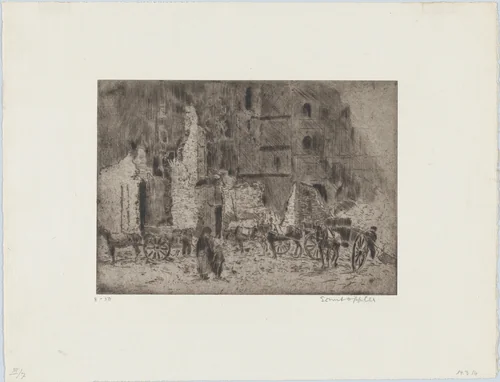 Lille: Ruine by Ernst Oppler, print, 1916