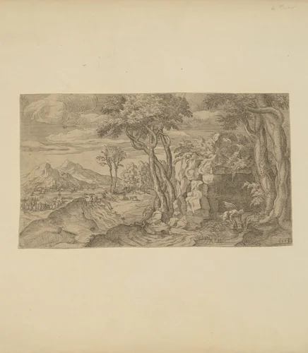 Narcissus by Étienne Dupérac, print, 1500-1599