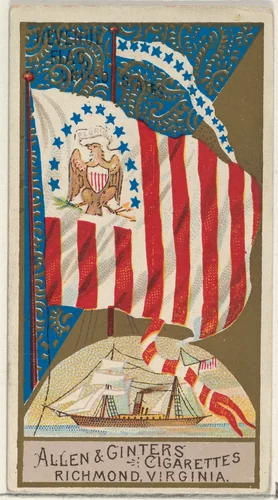 Revenue Flag, United States, from the Naval Flags series (N17) for Allen & Ginter Cigarettes Brands by Allen & Ginter, print, 1886-1891