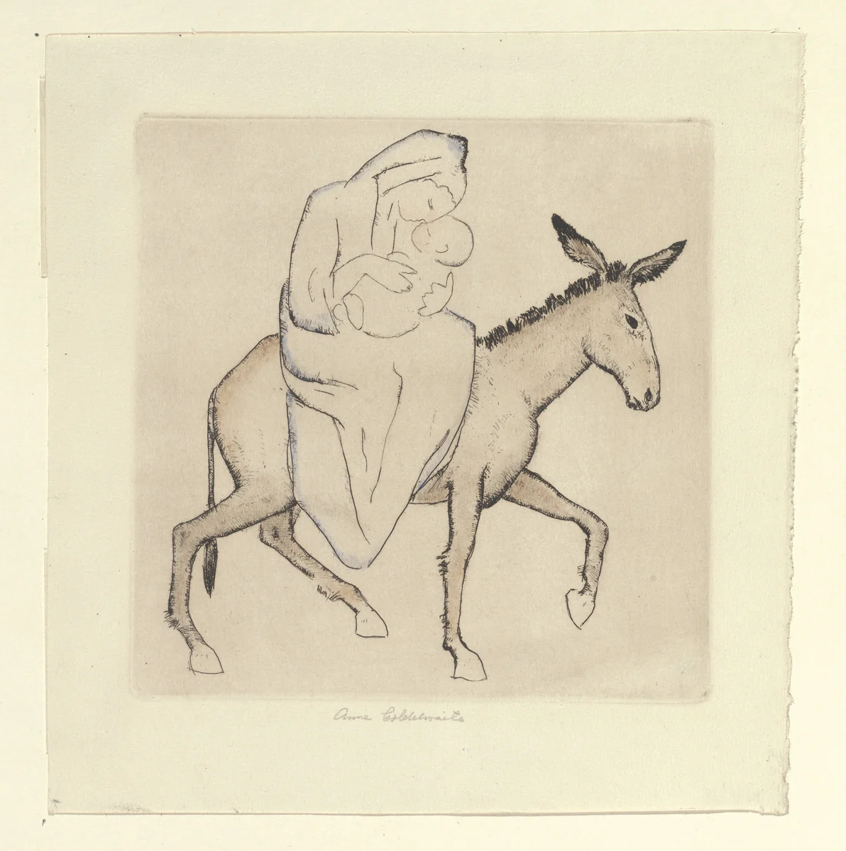 The Flight into Egypt by Anne Goldthwaite, print, 1925