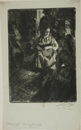 Musique en Famille by Anders Zorn, print, 1905