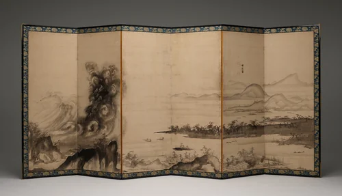 Mount Fuji and the Miho Pine Forest by Soga Shōhaku (曾我 蕭白), artwork, 1761-1762