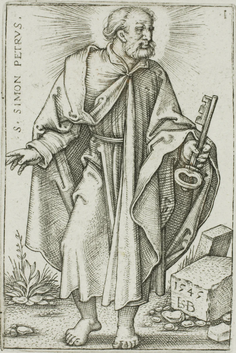 St. Peter, plate 1 from The Twelve Apostles by Sebald Beham, print, 1545