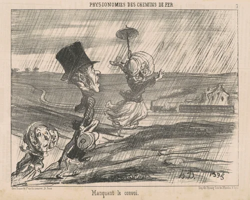 Manquant le convoi by Honoré Daumier, print, 1852