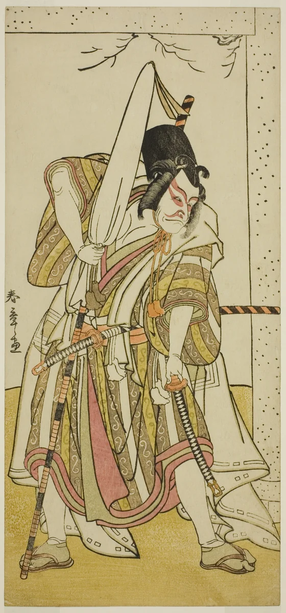 The Actor Ichikawa Ebizo III as Matsuo-maru in the Play Sugawara Denju Tenarai Kagami, Performed at the Ichimura Theater in the Seventh Month, 1776 by Katsukawa Shunsho (勝川 春章), print, 1771-1781