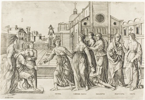 The Calumny of Apelles by Girolamo Mocetto, print, 1500-1506