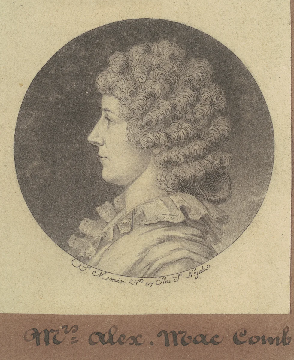 Janette Marshall Macomb by Charles B. J. Févret de Saint-Mémin, print, 1797