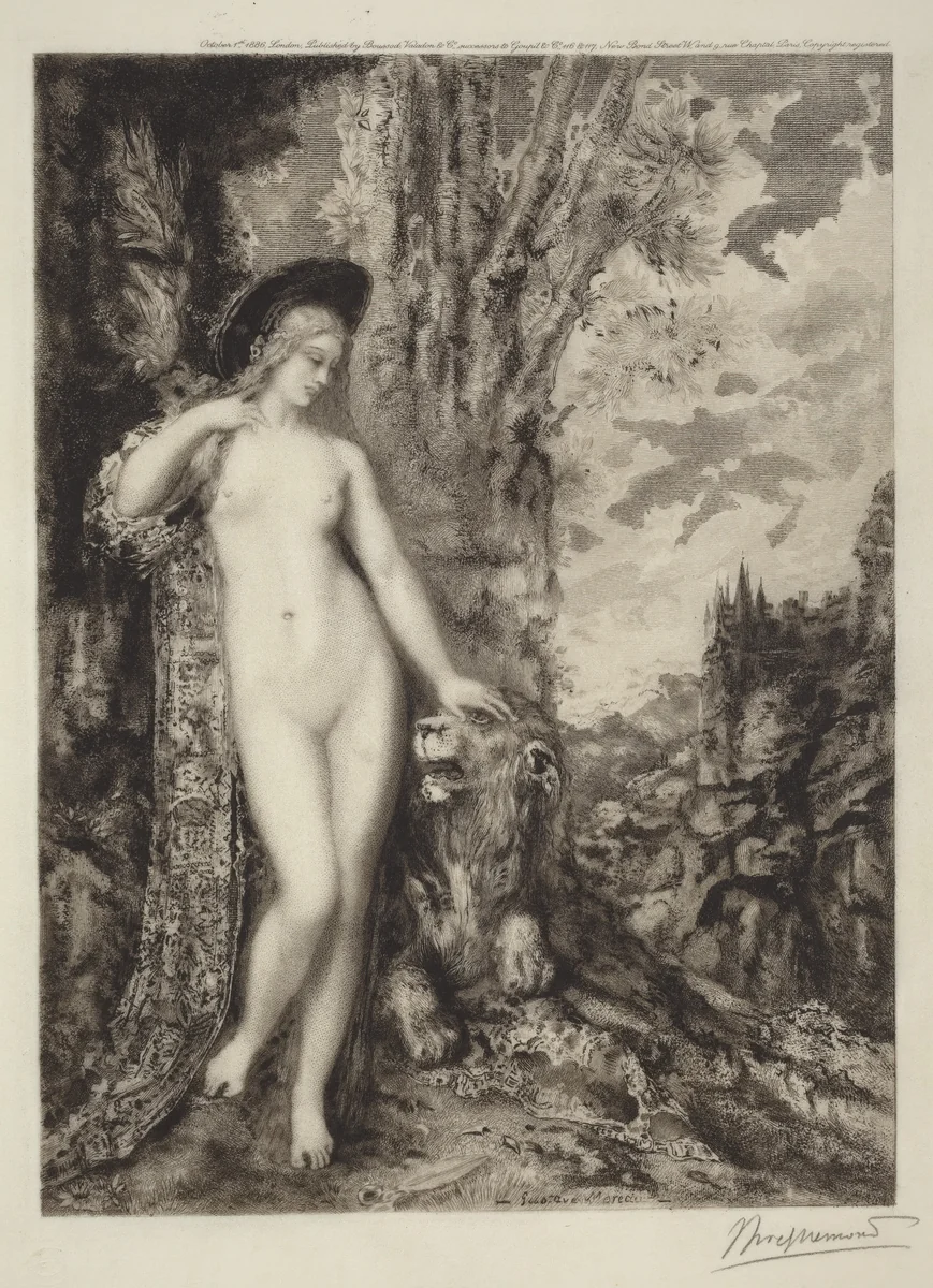 The Amorous Lion [Le lion amoureux] by Félix Bracquemond
Gustave Moreau
Boussod et Valadon, print, 1886