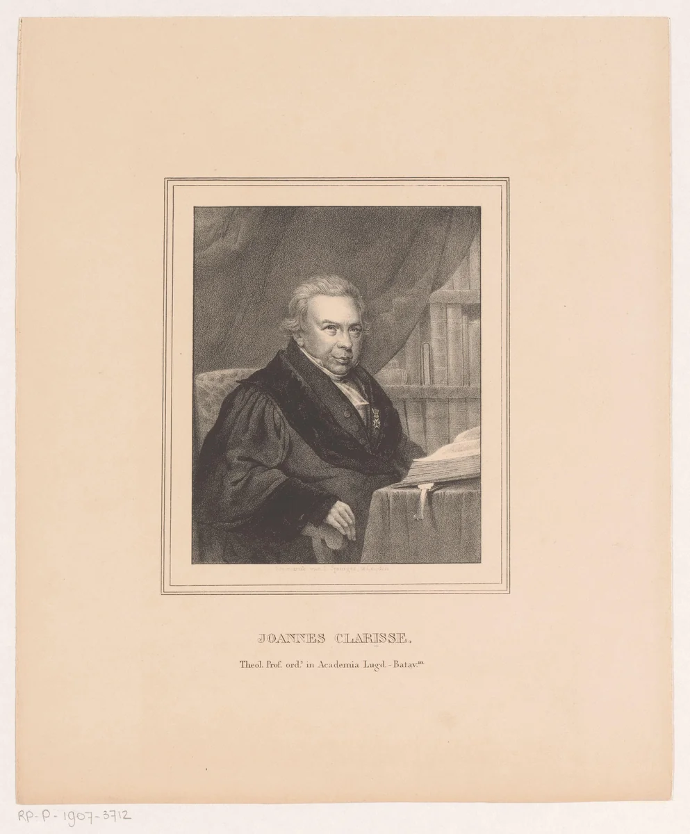 Portret van Johannes Clarisse by anonymous, print, 1809-1853