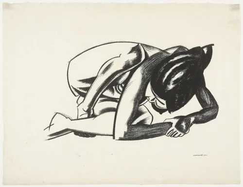 Crouching Nude by Edward Wadsworth, print, 1920
