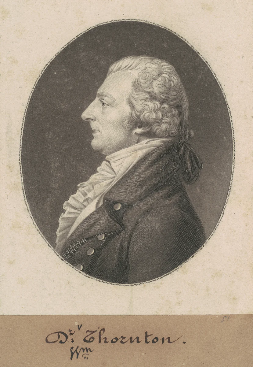 William Thornton by Charles B. J. Févret de Saint-Mémin, print, 1804