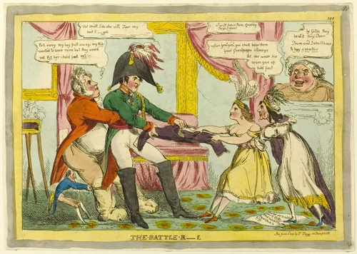 The Battle R—L by William Heath, print, 1816