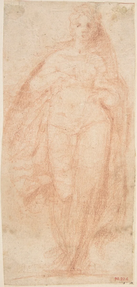 Advancing Figure by Giuseppe Cesari, drawing, 1568-1640