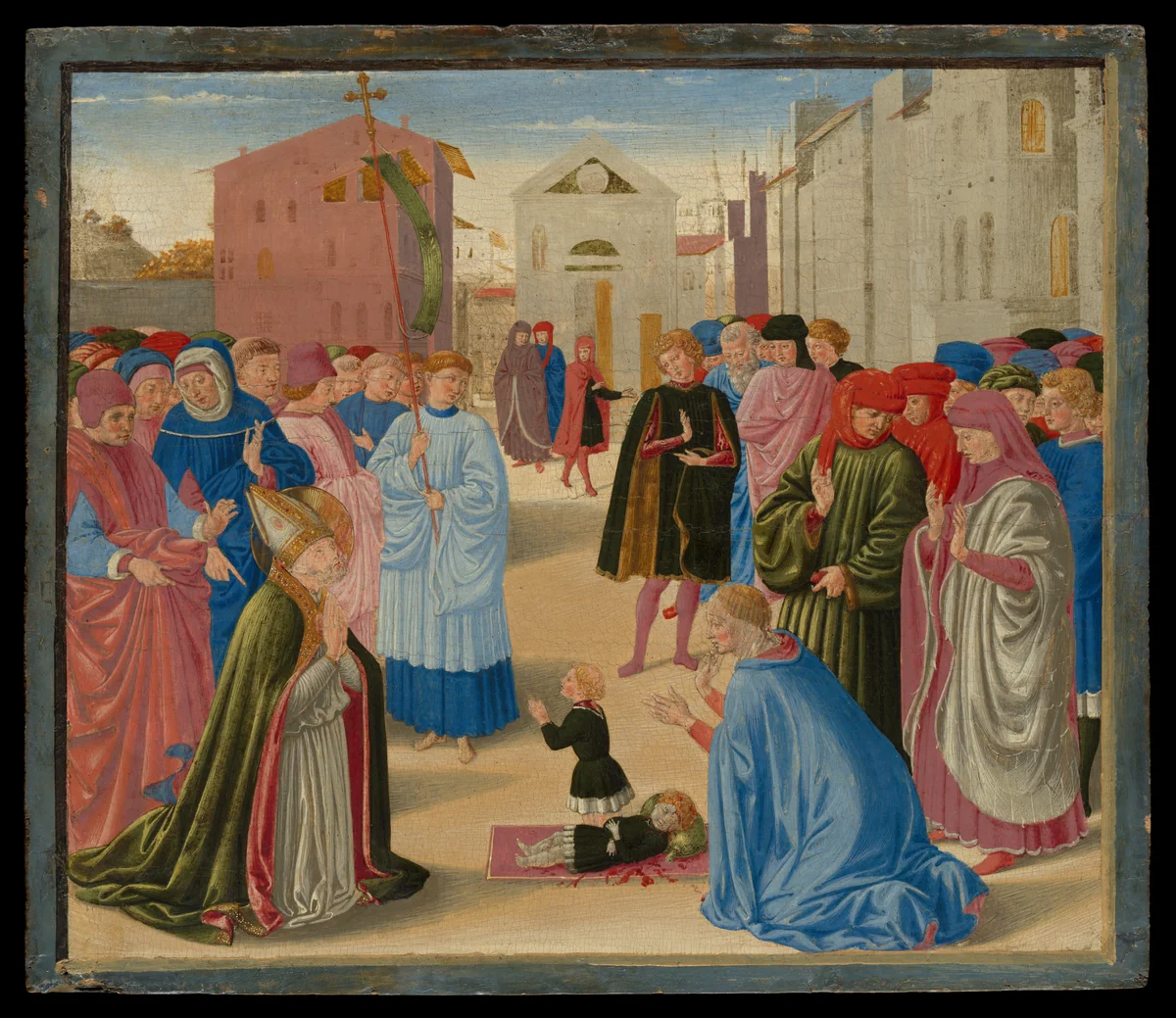 Saint Zenobius Resuscitating a Dead Child by Benozzo Gozzoli, painting, 1440-1497