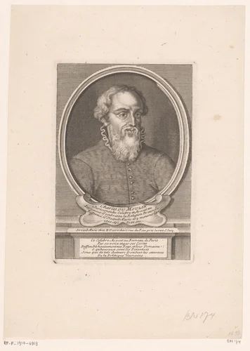 Portret van Charles Dumoulin by Étienne Desrochers, print, 1726